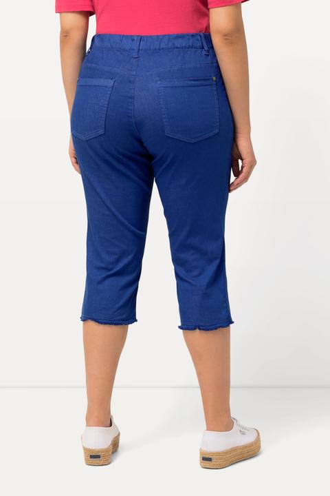 Produktbild Ulla Popken Caprihose Sienna, Fransensaum, schmales Bein, Stretch (60)