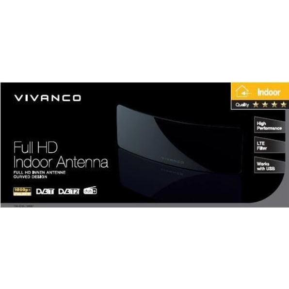 Thumbnail - Vivanco Tva 4045 (Flachantenne, DVB-T / -T2, DAB/ DAB+, UKW / MW / LW), SAT Spiegel + SAT Antennen, Schwarz