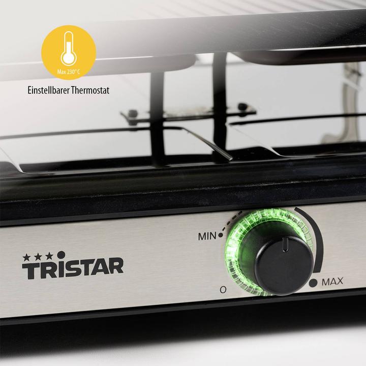 Produktbild Tristar Gourmetstel RA-2746 - Gourmetset Raclette 8 personen - Met regelbare thermostaat - Zwart/RVS