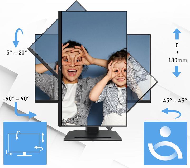 Actual product image MSI MON 27IPS FHD BK MM PIVOT PRO MP275PG 1MS 100HZ (1920 x 1080 pixels, 27")