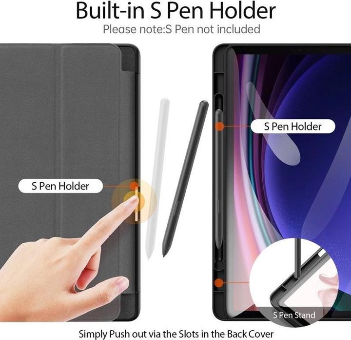 Produktbild Samsung Galaxy Tab S10FE Plus - Ducis Domo Series, aufstellbares Flip-Etui, Schwarz (Samsung Galaxy Tab S10 FE+)