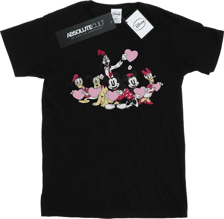 Actual product image Disney Womens/Ladies Mickey Mouse Love Friends Cotton Boyfriend T-Shirt (3XL)