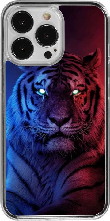 Actual product image PhoneLook Coque transparent Tiger Blue Red (Apple iPhone 13 Pro)