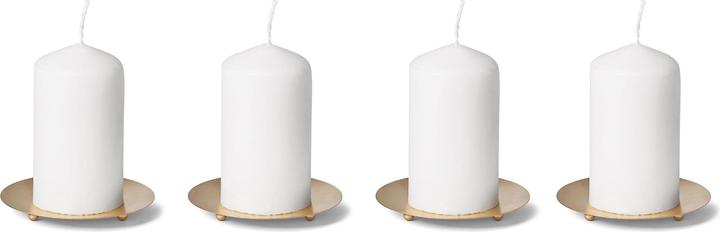 Actual product image Novaliv Set of 4 Candle Plates Decorative Plate GOLD 3 Feet Diameter 12cm Advent Wreath Candle Holder