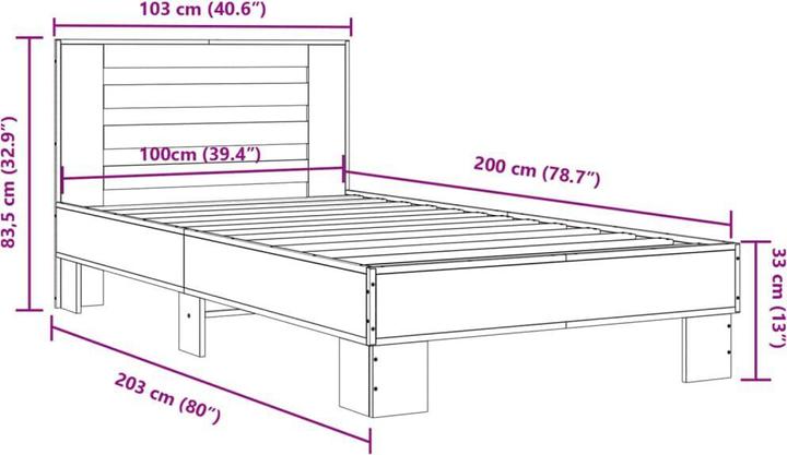 Actual product image vidaXL Bettgestell (100 x 200 cm)