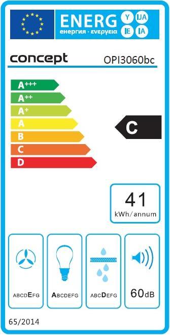 Energie-Label Concept opi3060bc (Flachschirmhaube)