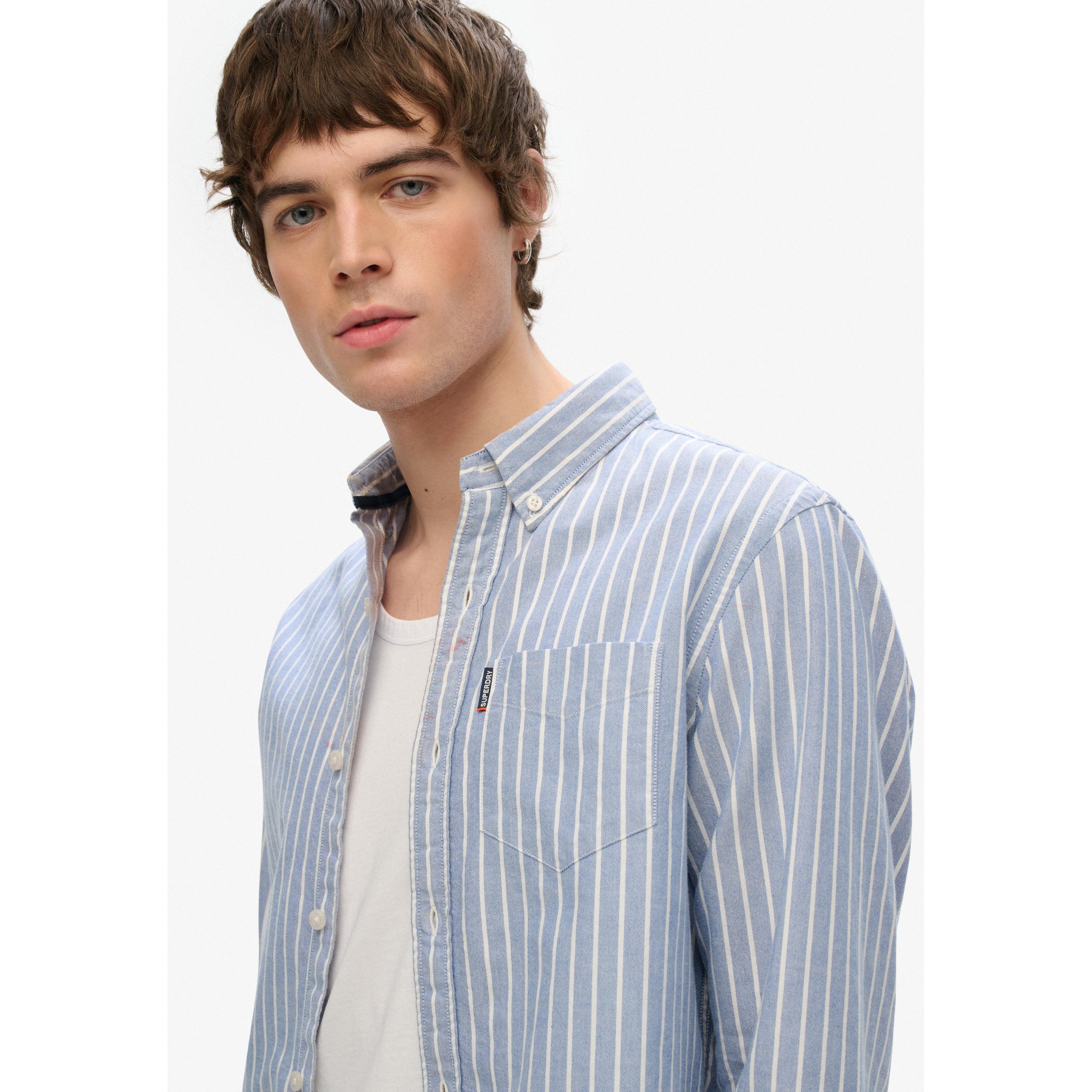 Thumbnail - Superdry, Herren, Hemd, Langärmeliges Essentials Oxfordhemd, Blau, (L)