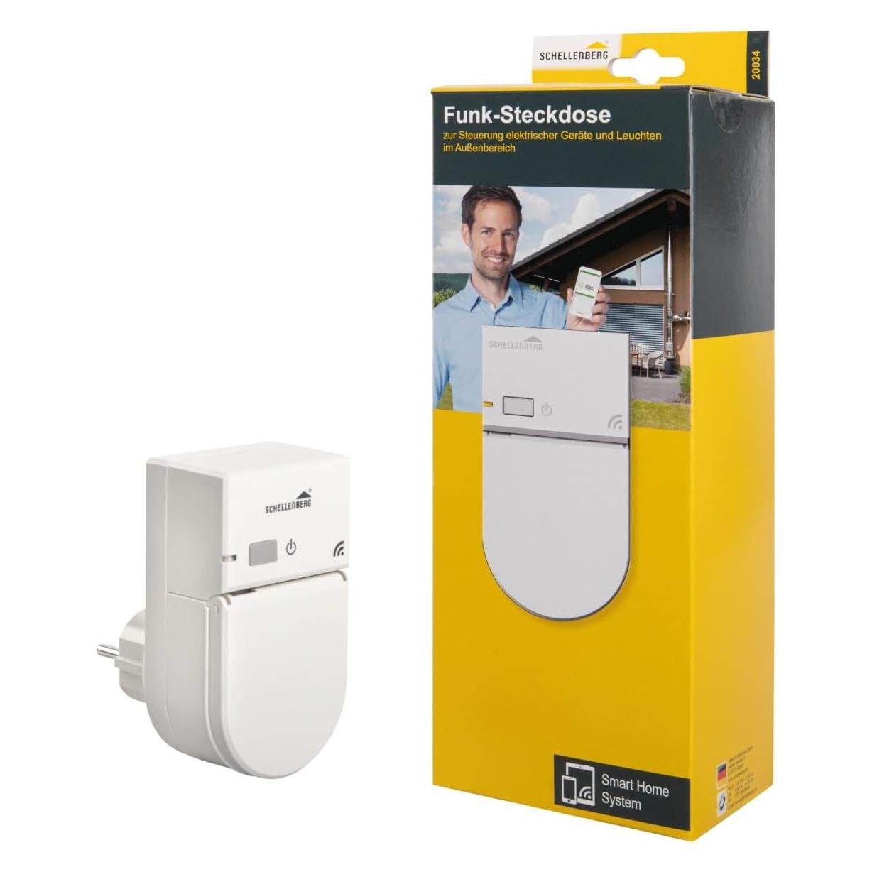 Schellenberg, Presa Di Corrente, 20034 Presa Di Corrente Wireless Presa Di Corrente Intermedia Smart Home Da Esterno, Bianca
