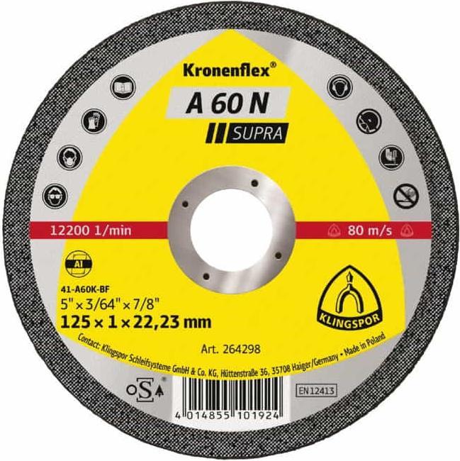 Produktbild Klingspor Trennscheibe A 60 N Supra D125x1mm gerade Aluminium Bohrung 22,23 mm