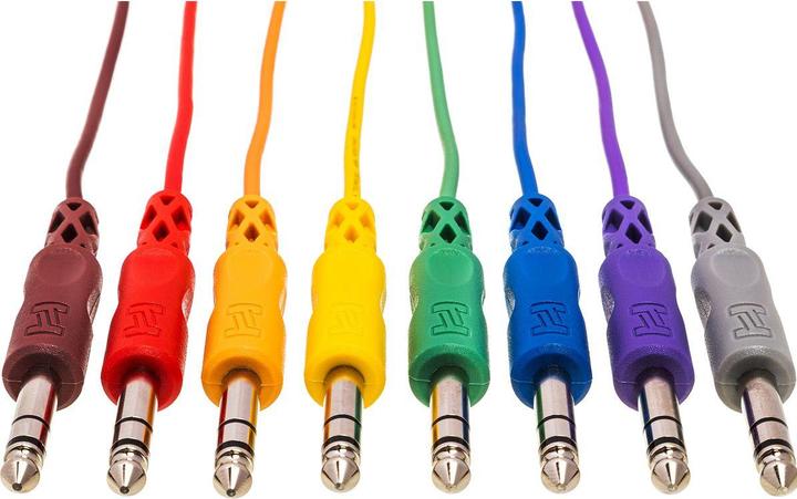 Actual product image Hosa CSS-845 - 8x Patch Cable, TRS-TRS 45cm (0.45 m, 6.3mm jack cable)