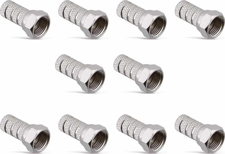 Produktbild Eneroid F-Stecker, 6 mm, Aufdrehmontage, 10 Stück (Antennenkabel)