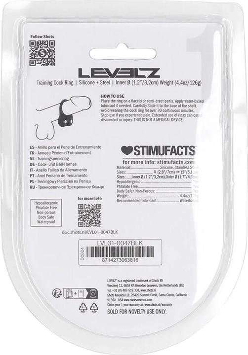 Produktbild Shots Silicone Training Cockring - M - Black (4.30 cm)