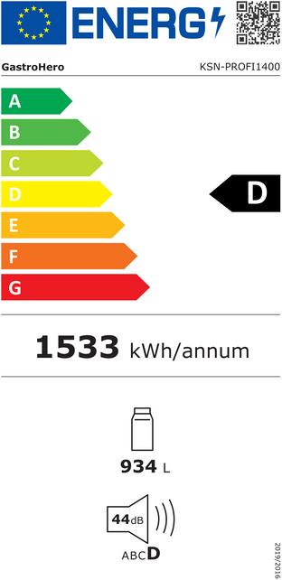 Energie-Label Gastro Hero Kühlschrank PROFI GN / Superior