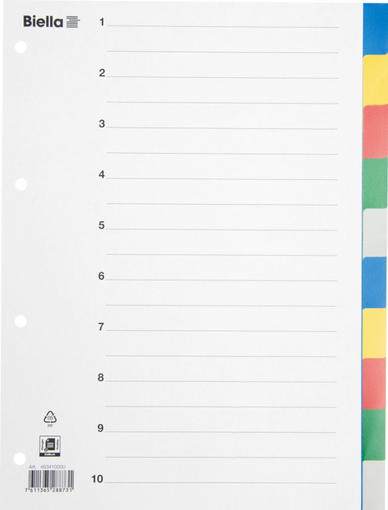 Immagine prodotto Biella Registrare il formato completo da PP, colorato