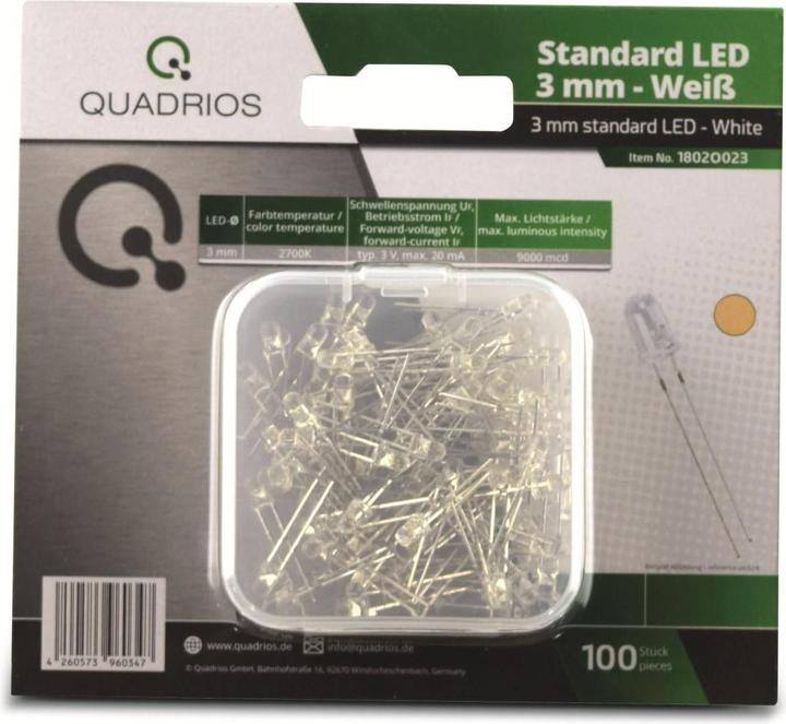 Quadrios LED-Sortiment Warmweiss 20 mA 3.0 V