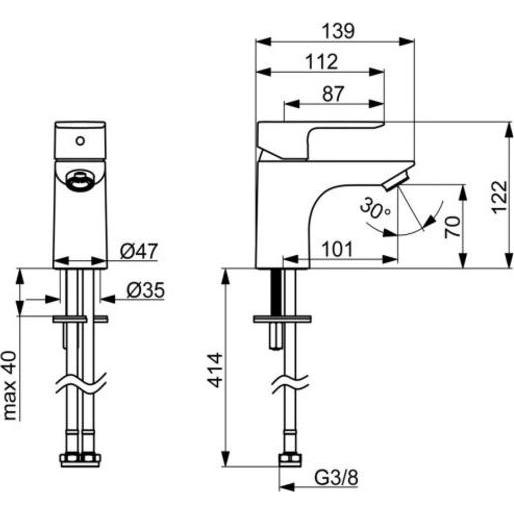 Thumbnail - Hansa, Badarmatur, Basic Einhebelmischer Waschtischbatterie ohne Ablaufgarnitur