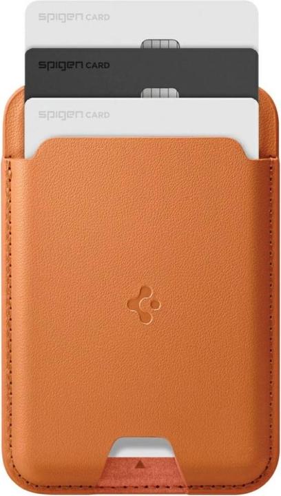 Actual product image Spigen Valentinus Magsafe Universal Magnetic Card Holder Metallic Orange