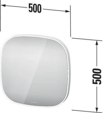 Immagine prodotto Duravit Specchio Zencha 500 x 500 x 50 mm, 20 W con riscaldamento a specchio (50 x 50 cm)