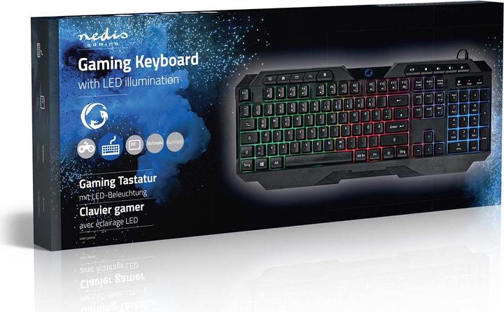 Produktbild Nedis Wired Gaming Keyboard | USB Type-A | Folientasten | LED | QWERTZ | DE-Layout | Netzkabellänge: (Deutschland, Kabelgebunden)
