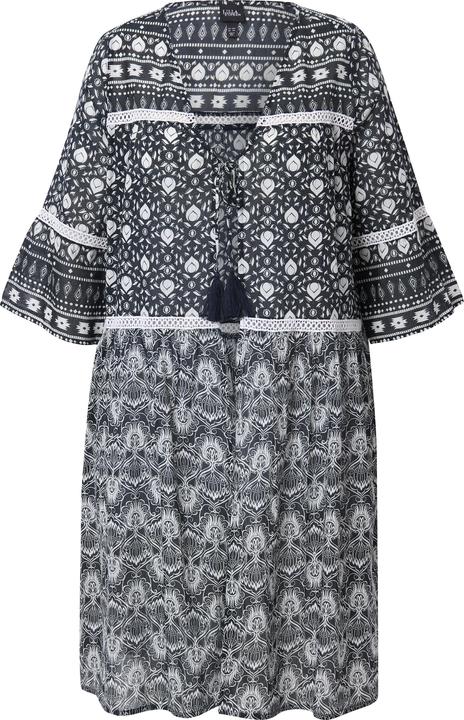 Produktbild Ulla Popken Longjacke, Mustermix, V-Ausschnitt, 3/4-Glockenarm (56)