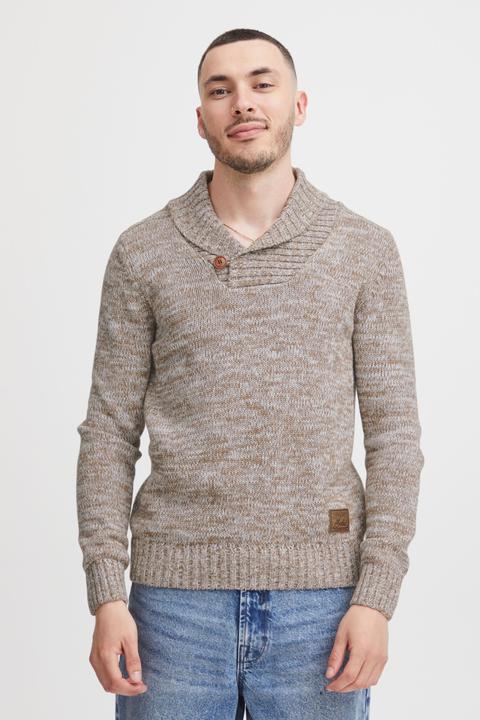 Actual product image Solid Phil Men's Jumper Chunky Knit Pullover With Shawl Collar Made Of 100% Cotton (XL)