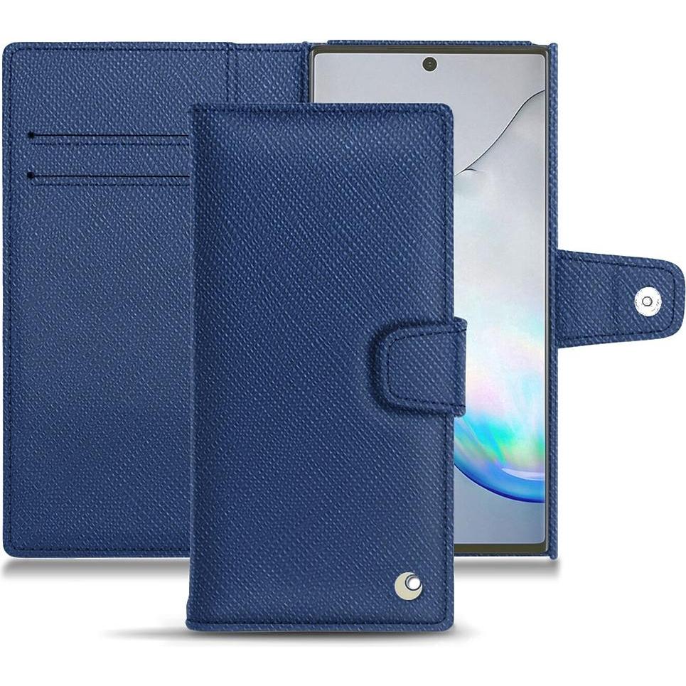 Noreve Lederschutzhülle Wallet (Samsung Galaxy Note 10+), Smartphone Hülle, Blau