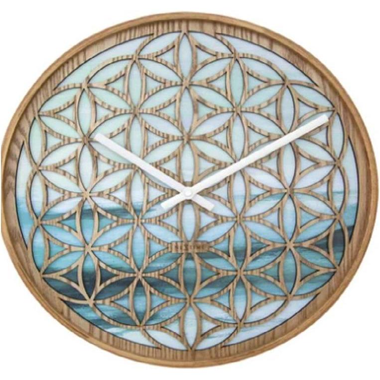 Nextime, Orologio da parete, 3306 - Orologio da parete "Concord", Silenzioso, Verde, Legno, 40 cm (40 cm)