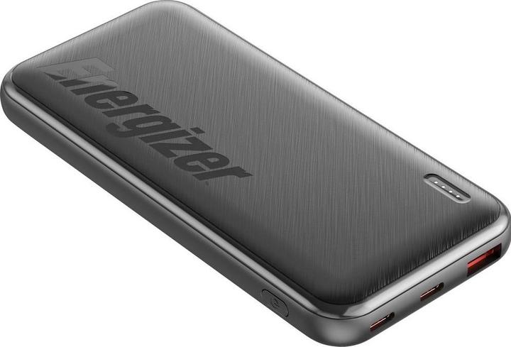 Actual product image Energizer UE10055PQ Powerbank schwarz / 10000mAh / 22,5W (20W) / 5V / 3A / 2x USB-C 1x USB-A (10000 mAh, 22.50 W, 37 Wh)