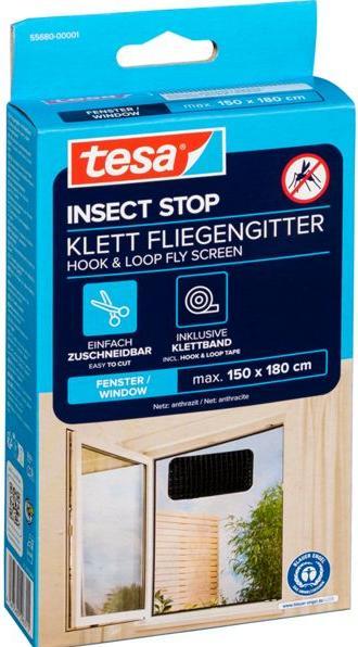 Produktbild tesa Insektenschutz STANDARD für Fenster, mit Klettband, ohne Bohren (150 x 180 cm)
