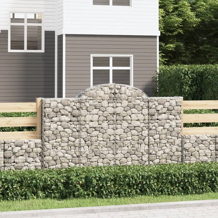 Produktbild VidaXL Gabionen mit Hochbogen 5 Stk. 200x30x120/140cm Verzinktes Eisen