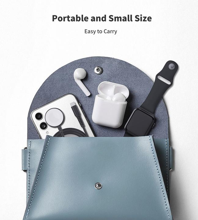 Produktbild Choetech T319 MFI 5W kabelloses Ladegerät für Apple Watch + USB-C-Kabel – Schwarz (5 W)