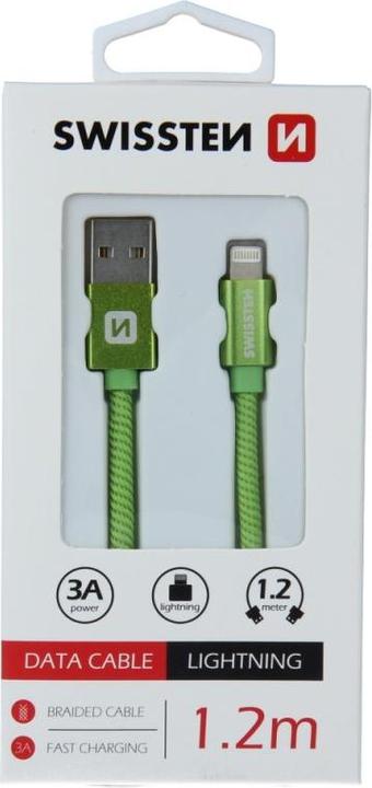 Produktbild Swissten Datenkabel Textil USB / Lightning 1.2 M (1.20 m)