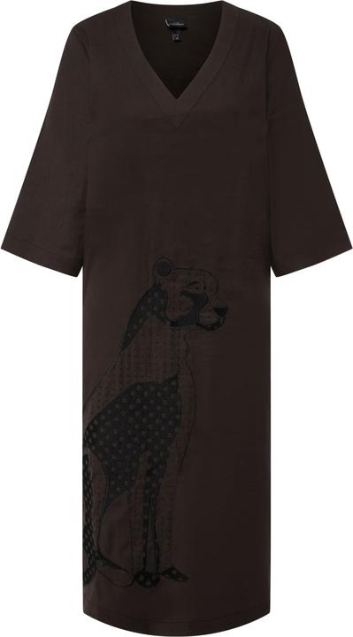 Produktbild Ulla Popken Midikleid, Leinenmix, Stickerei, V-Ausschnitt, 3/4-Arm (50, 52)