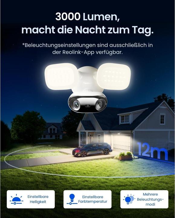 Image du produit Reolink Caméra Floodlight F751W 180° 4K WiFi (5120 x 1440 pixels)