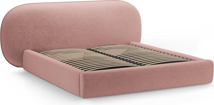 Actual product image Micadoni Storage Bed With Headboard, "Ovalo", Pink, 234x270x96 Made in Europe (180 x 200 cm)