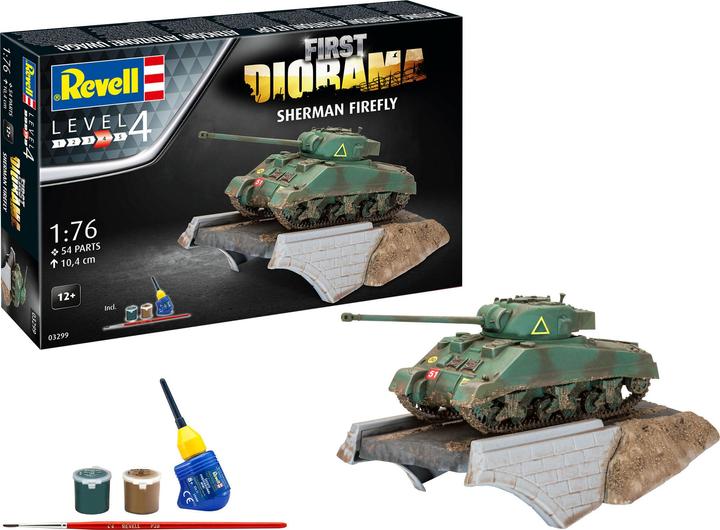 Actual product image Revell First Diorama Set- Sherman Firefly