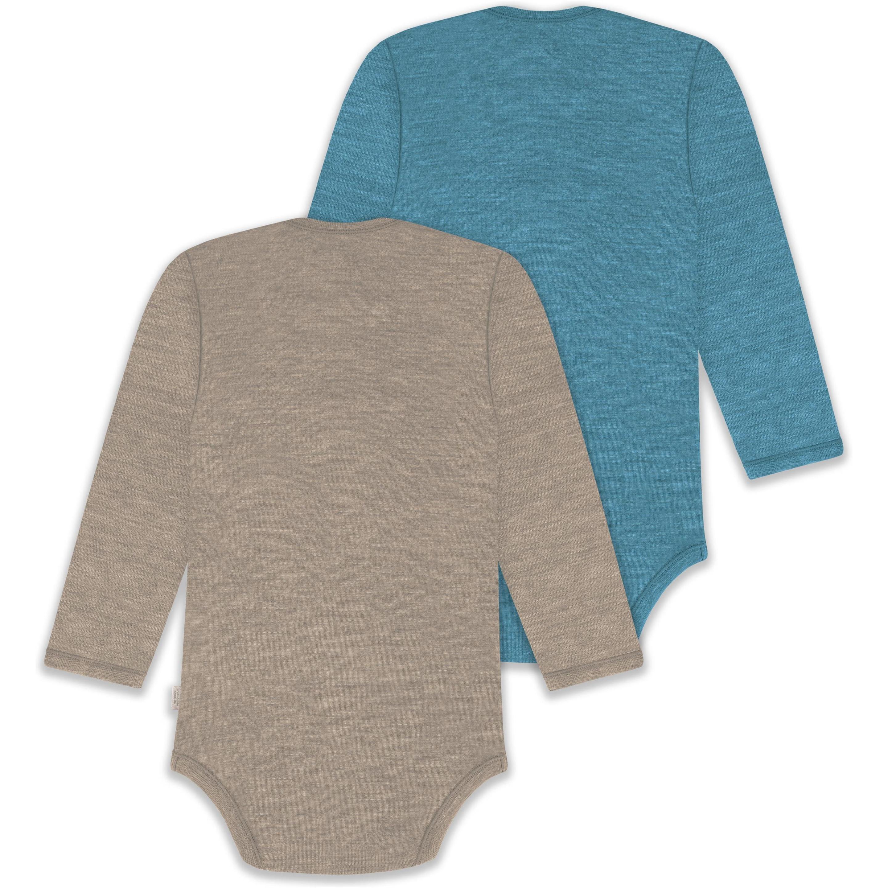 Thumbnail - Normani, Herren, Body, 2er Pack Baby Merino Body Langarm „Auckland" - 9381, Beige, (80)