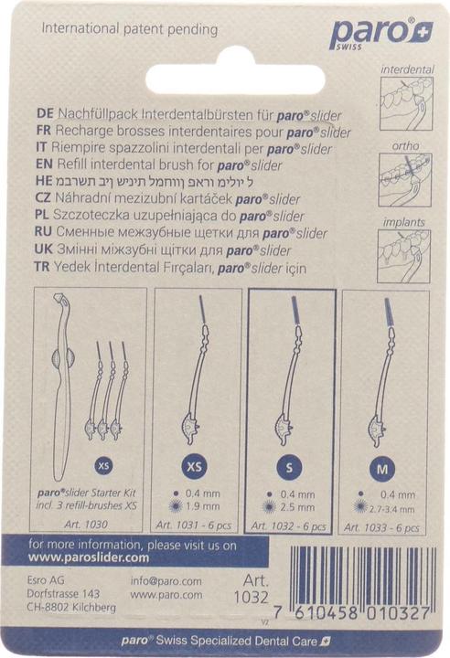 Actual product image Paro slider refill-brushes S (6 x, 2.50 mm)