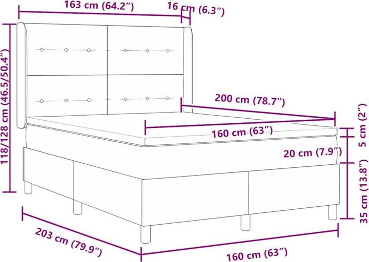 Immagine prodotto vidaXL Boxspringbett (160 x 200 cm)