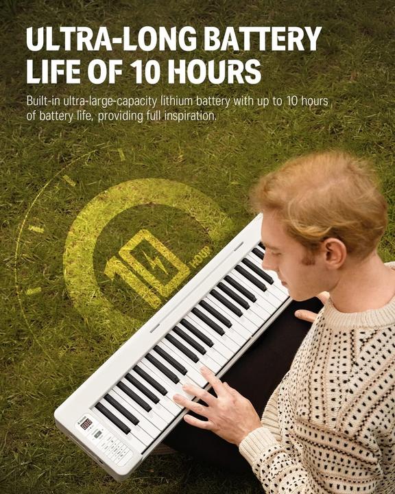Produktbild Donner Faltbares 61-Tasten-Piano für Anfänger mit tragbarer Tasche, App-Anbindung und langer Akkulaufzeit (61 Tasten)