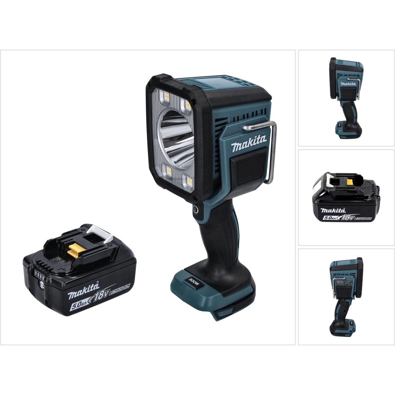 Makita, Arbeitsleuchte, DML 812 T1 Akku LED Handstrahler 18 V 1250 lm + 1x Akku 5,0 Ah - ohne Ladegerät (1250 lm)