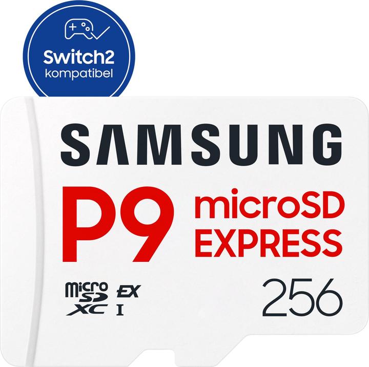 Actual product image Samsung P9 256GB microSD Express memory card (256 GB, microSDXC, U1, UHS-I)