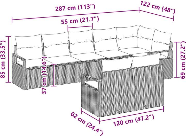 Produktbild vidaXL Outdoor-Sofa