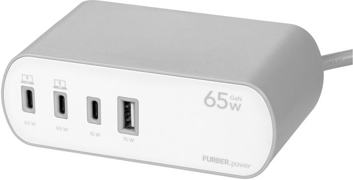 Produktbild Furber.power Tischsteckdosenleiste DOKK, 65 W (6x, Typ 13, USB-A, USB-C, 3 m)