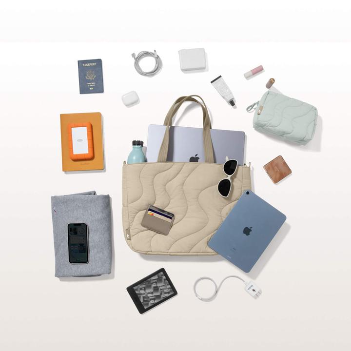 Produktbild tomtoc Terra-T38 Puffy Laptop Tote Bag, 13.5L, beige (16", Universal)