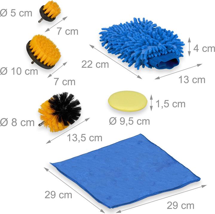Actual product image Relaxdays 14-piece car cleaning set