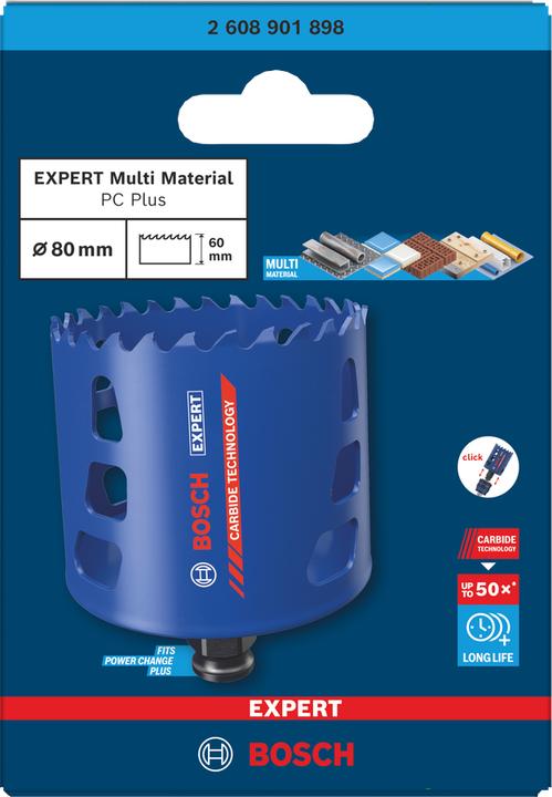 Actual product image Bosch Professional Zubehör Bosch Blau Zubehör 2608901898 EXPERT Power-Change Lochsäge Multi Material 80mm (80 mm)