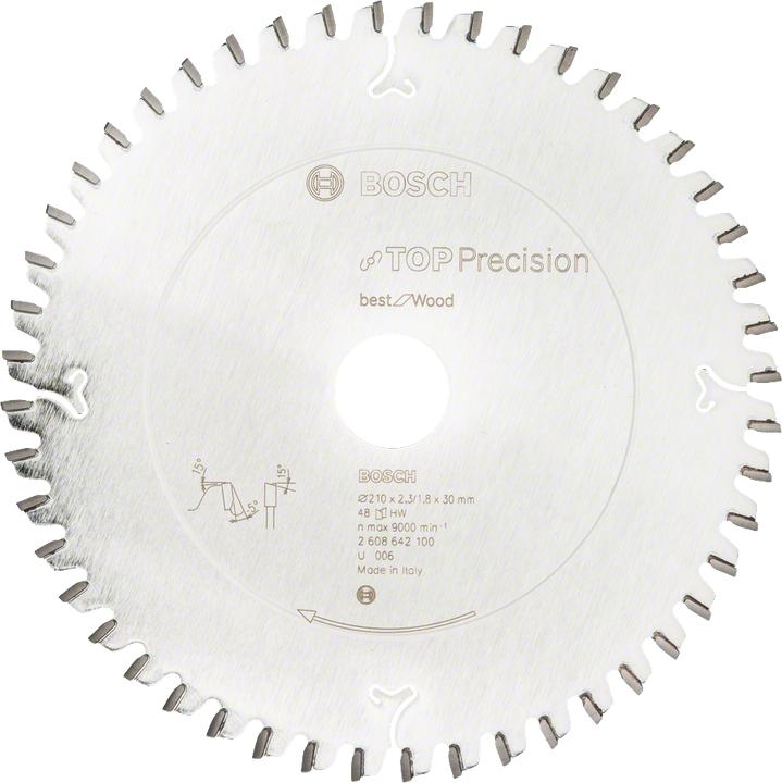 Actual product image Bosch Professional Zubehör Circular saw blade Top Precision Best for Wood, 210 x 30 x 2.3 mm, 48
