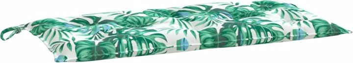 Actual product image VidaXL Garden bench cushion leaf pattern O x ford fabric (110 x 50 x 7 cm)