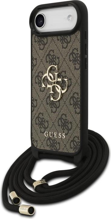 Actual product image Guess Etui 4G Big Logo Cord Stap Crossbody do iPhone 17 Air brązowy (Apple iPhone 17 Pro)